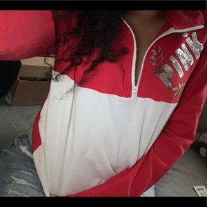 Victoria’sSecretPINK red and white bling pullover